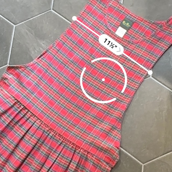 VTG 80s 90s Red & Green Plaid Christmas Holiday Pleated Midi Maxi Dress - Picture 9 of 10